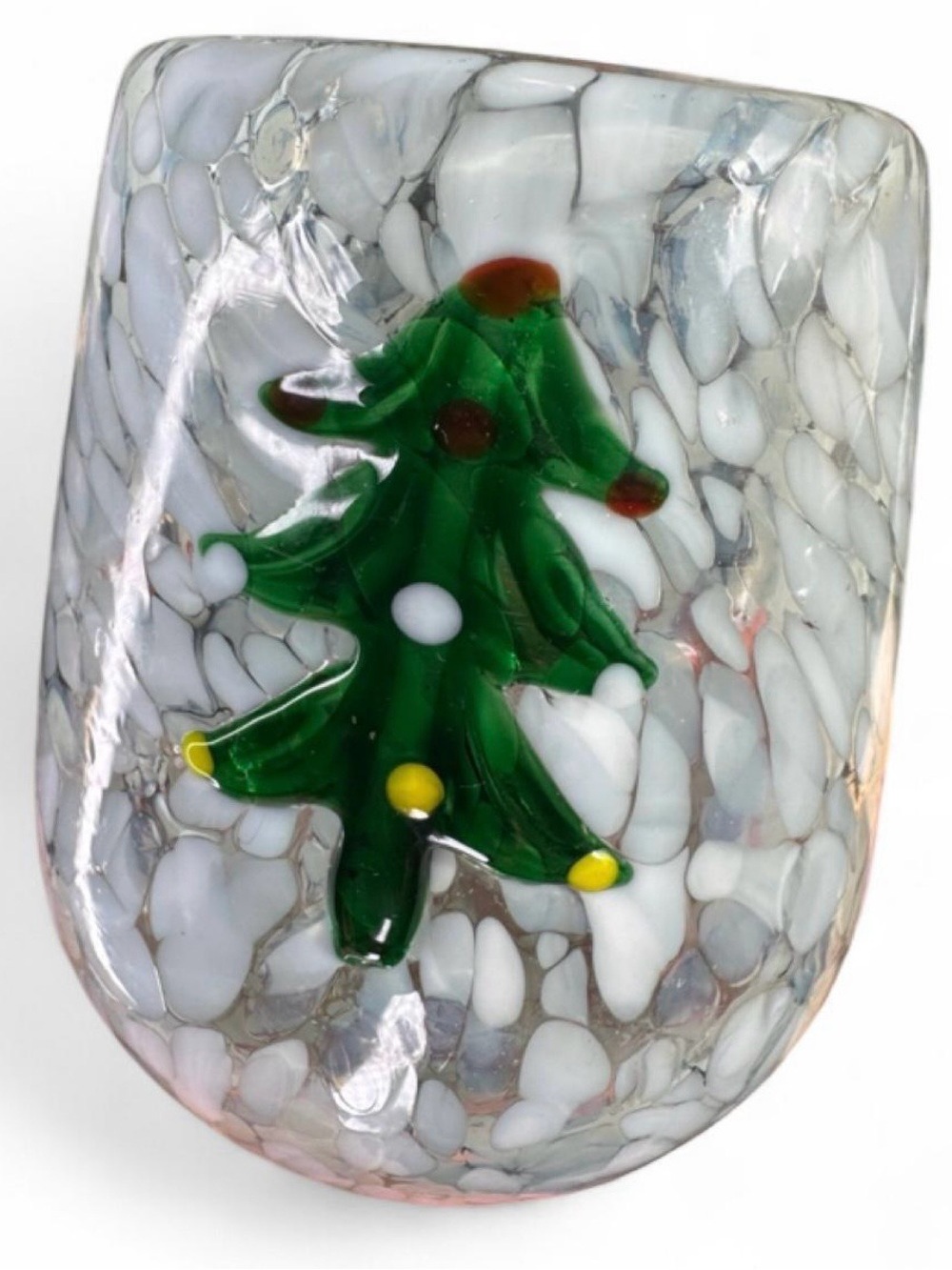 Anthropologie Handblown holiday juice Glass Christmas Tree Accent